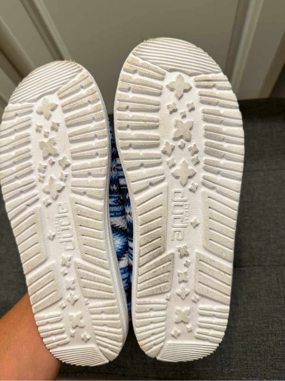 Hey Dude Kids Wally Native Pattern Slip-On Shoes - Blue White - Picture 6 of 6